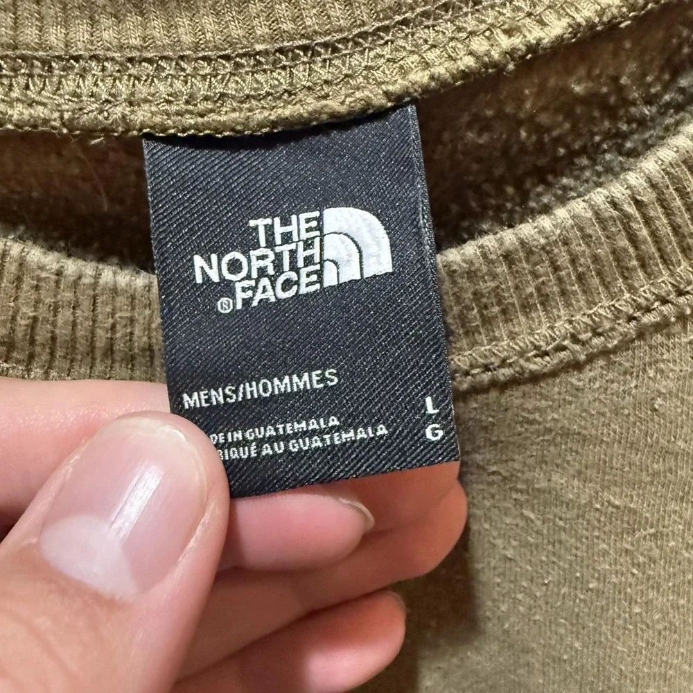 North Face Sweatshirt Mens Large Green Fleece Crewneck Pullover Logo Outdoor